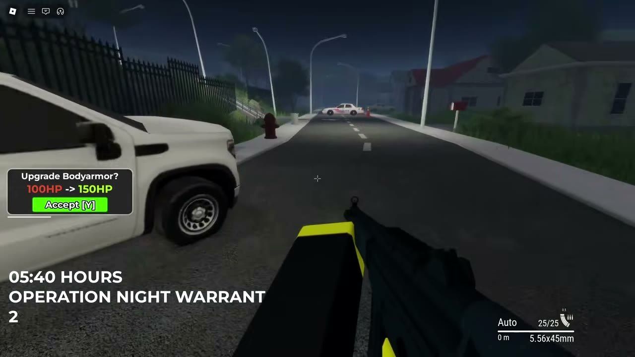 Tactical entry through a garage into a house at night